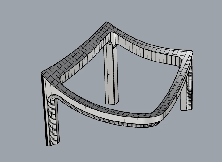 Curved Four-Legged Seat Frame